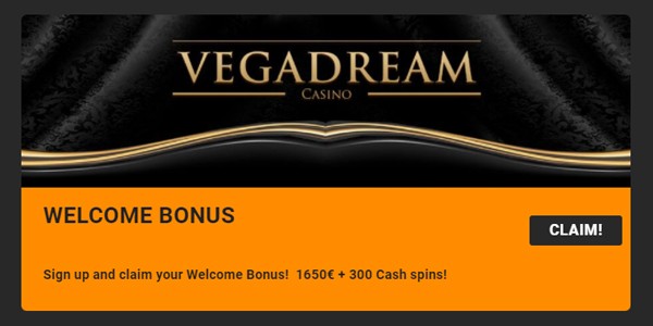 Vegadream Welkomstbonus