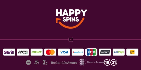 HappySpins betalingsmethodes
